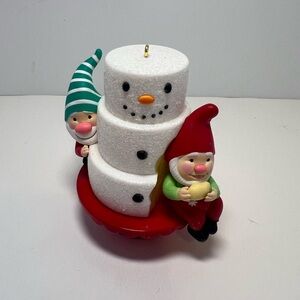 Hallmark 2021 Keepsake Gnome for Christmas Ornament First in Series Snowman Cake